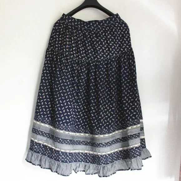 New Doen Rosanna Skirt in Indigo Calico, Size XS - Picture 11 of 15